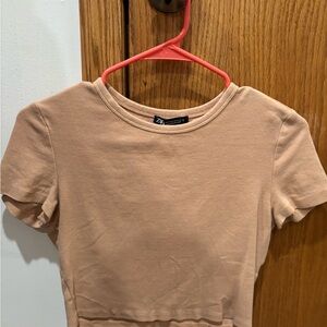 Zara Women's Beige Crop Top